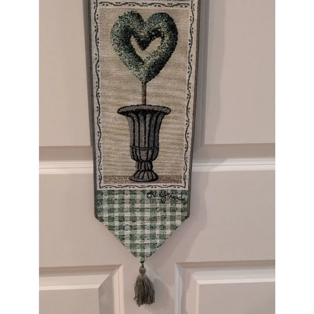 Vintage Garden Party Tapestry Bell Pull Wall Hanging by Vicky Howard